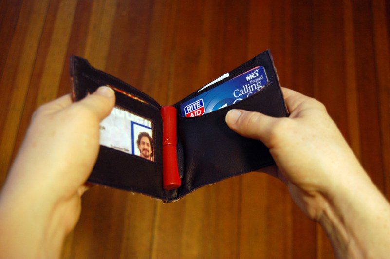 Mother Bear hinged wallet open